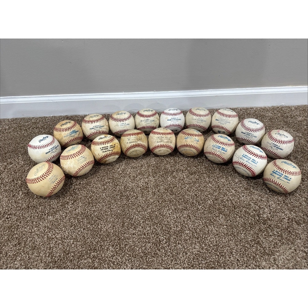 Lot of (19) Game Used Major League Rawlings OMLB Baseballs National American